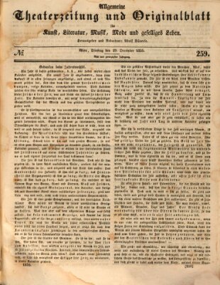 Allgemeine Theaterzeitung Dienstag 29. Dezember 1835