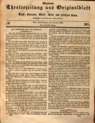 Allgemeine Theaterzeitung Donnerstag 31. Dezember 1835