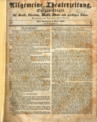 Allgemeine Theaterzeitung Montag 2. Januar 1843