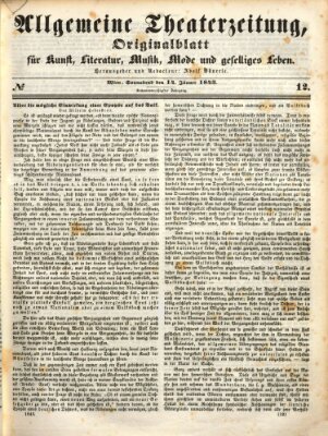 Allgemeine Theaterzeitung Samstag 14. Januar 1843