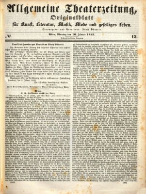 Allgemeine Theaterzeitung Montag 16. Januar 1843