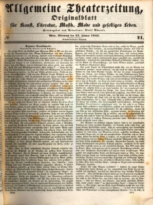 Allgemeine Theaterzeitung Mittwoch 25. Januar 1843