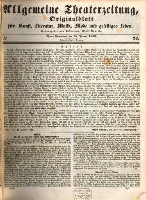 Allgemeine Theaterzeitung Samstag 28. Januar 1843