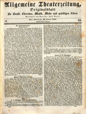 Allgemeine Theaterzeitung Montag 20. Februar 1843