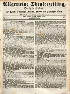 Allgemeine Theaterzeitung Freitag 24. Februar 1843