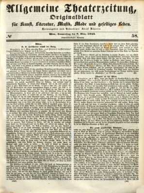 Allgemeine Theaterzeitung Donnerstag 9. März 1843