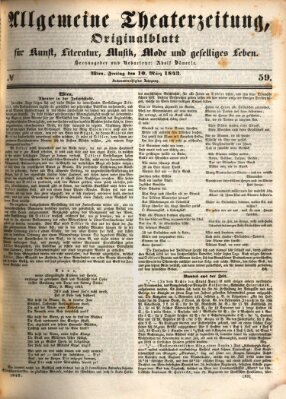 Allgemeine Theaterzeitung Freitag 10. März 1843