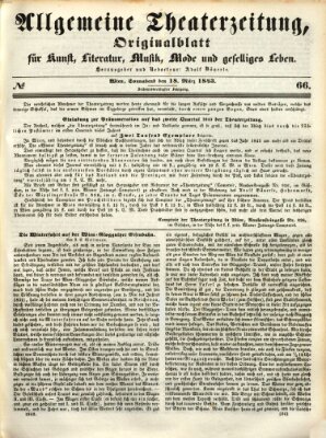 Allgemeine Theaterzeitung Samstag 18. März 1843