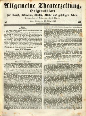 Allgemeine Theaterzeitung Montag 20. März 1843