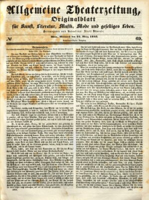 Allgemeine Theaterzeitung Mittwoch 22. März 1843
