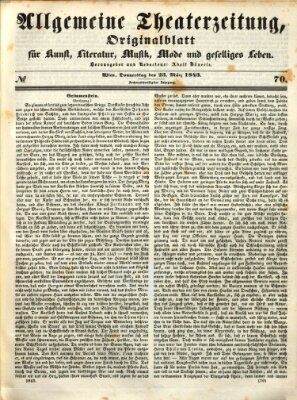 Allgemeine Theaterzeitung Donnerstag 23. März 1843