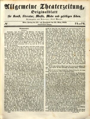 Allgemeine Theaterzeitung Samstag 25. März 1843