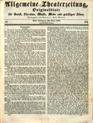 Allgemeine Theaterzeitung Dienstag 28. März 1843