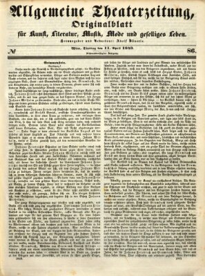 Allgemeine Theaterzeitung Dienstag 11. April 1843