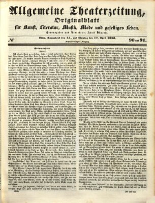 Allgemeine Theaterzeitung Montag 17. April 1843