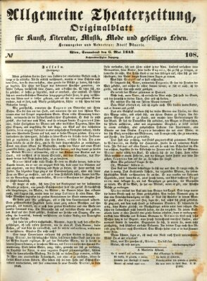 Allgemeine Theaterzeitung Samstag 6. Mai 1843