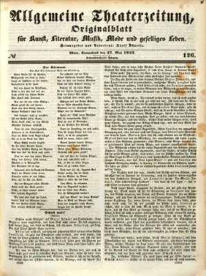 Allgemeine Theaterzeitung Samstag 27. Mai 1843