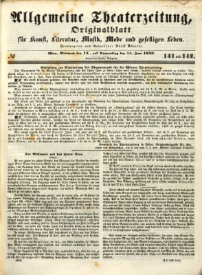 Allgemeine Theaterzeitung Donnerstag 15. Juni 1843