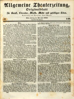 Allgemeine Theaterzeitung Freitag 23. Juni 1843