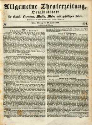 Allgemeine Theaterzeitung Montag 26. Juni 1843