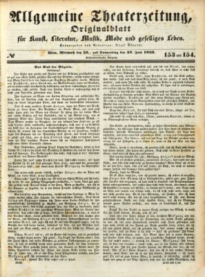 Allgemeine Theaterzeitung Mittwoch 28. Juni 1843