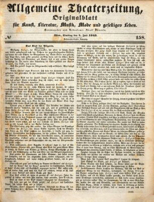 Allgemeine Theaterzeitung Dienstag 4. Juli 1843