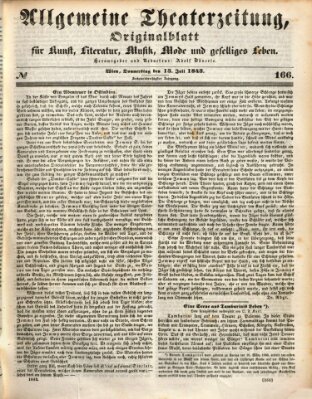 Allgemeine Theaterzeitung Donnerstag 13. Juli 1843