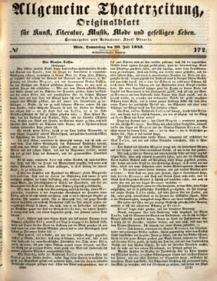 Allgemeine Theaterzeitung Donnerstag 20. Juli 1843