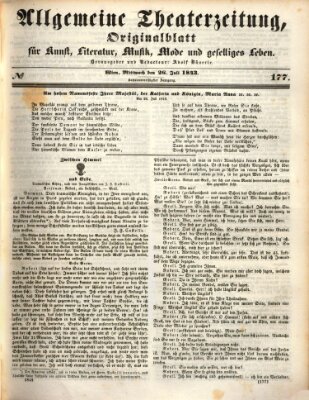 Allgemeine Theaterzeitung Mittwoch 26. Juli 1843