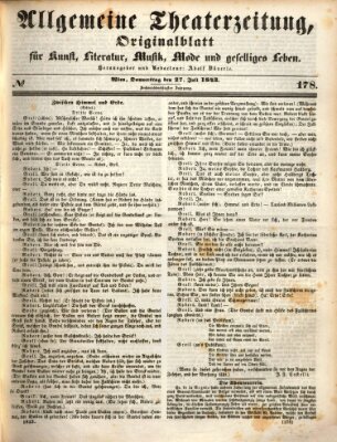 Allgemeine Theaterzeitung Donnerstag 27. Juli 1843