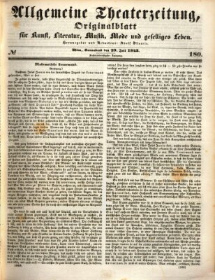 Allgemeine Theaterzeitung Samstag 29. Juli 1843