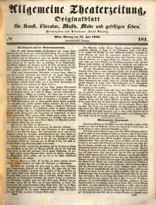 Allgemeine Theaterzeitung Montag 31. Juli 1843