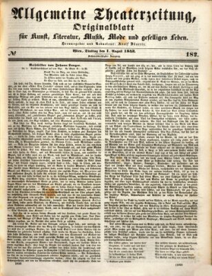 Allgemeine Theaterzeitung Dienstag 1. August 1843