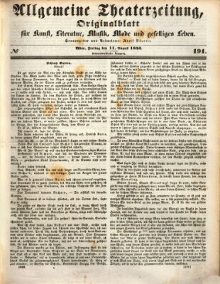 Allgemeine Theaterzeitung Freitag 11. August 1843