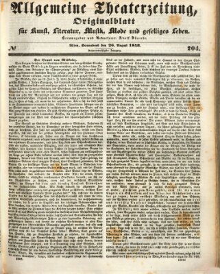 Allgemeine Theaterzeitung Samstag 26. August 1843