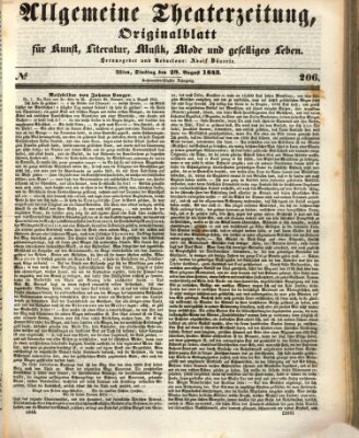 Allgemeine Theaterzeitung Dienstag 29. August 1843