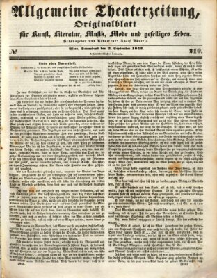 Allgemeine Theaterzeitung Samstag 2. September 1843