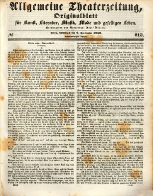 Allgemeine Theaterzeitung Mittwoch 6. September 1843