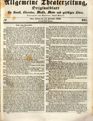 Allgemeine Theaterzeitung Freitag 15. September 1843