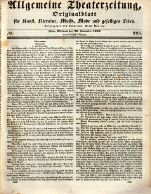 Allgemeine Theaterzeitung Mittwoch 20. September 1843