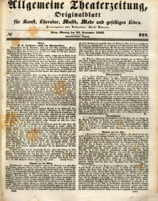 Allgemeine Theaterzeitung Montag 25. September 1843