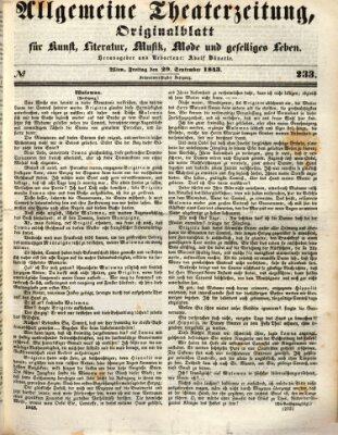 Allgemeine Theaterzeitung Freitag 29. September 1843