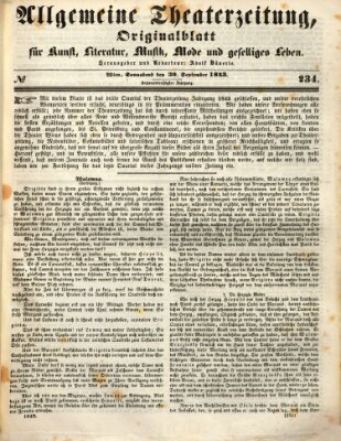 Allgemeine Theaterzeitung Samstag 30. September 1843