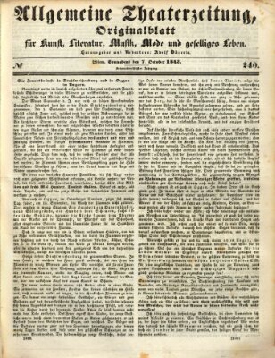 Allgemeine Theaterzeitung Samstag 7. Oktober 1843