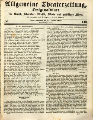 Allgemeine Theaterzeitung Samstag 14. Oktober 1843