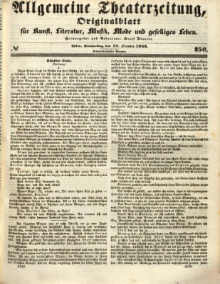 Allgemeine Theaterzeitung Donnerstag 19. Oktober 1843