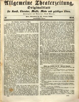 Allgemeine Theaterzeitung Samstag 21. Oktober 1843