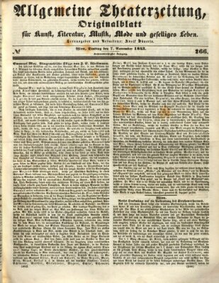 Allgemeine Theaterzeitung Dienstag 7. November 1843