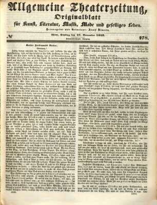 Allgemeine Theaterzeitung Dienstag 21. November 1843