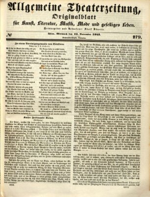 Allgemeine Theaterzeitung Mittwoch 22. November 1843